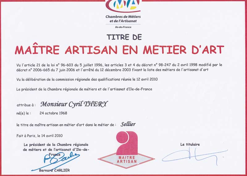 Maître artisan en métiers d’arts depuis 2010 27